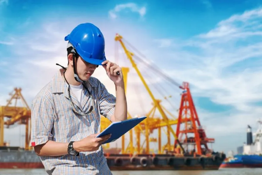 Marine professional at a port